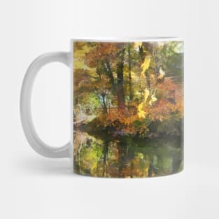 Little House by the Stream in Autumn Mug